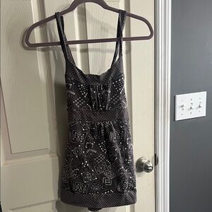 Fashion Bug Black and White Patterned Tank Top